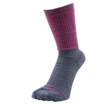 YAMAtune - Hikers Arch Socks - Crew - 2 Toe - Wine Red/Charcoal Gray